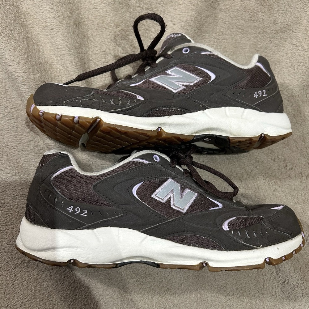 New Balance 492 Womens Size 8 Brown Lavender Walking Shoes Sneakers WL492BL